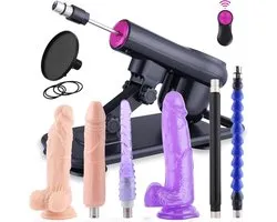 VIN® Sex Machine Avec 7 Accessoires Luxe - Dildo - Neukmachine - Fuck machine Avec Télécommande - Ensemble Sexmachine Complet – Incluant Dildo's et Dildo's Anaux – Sexmachine Pour Hommes et Femmes - Envoi Discret