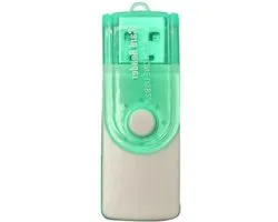 Multifunctionele SD kaart lezer naar USB stick / Adapter / Lezer micro SD / SD / MS / M2 kaart - Groen