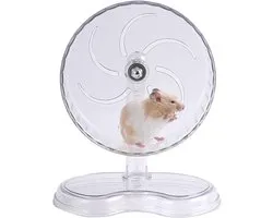 Groot Hamster Loopwiel - 24 cm Antislip Doorzichtige Speelgoedjes - Suikereekhoornwiel Hamsteraccessoires - voor Kleine Dieren Muis Chinchilla Egel Sugar Glider Vogel Verrijking Spel