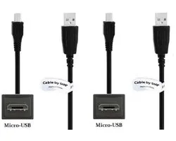 2 stuks OneOne 1,8m Micro USB kabel. Stevige laadkabel. Oplaadkabel snoer past op past op Nintendo console Classic Mini NES / Mini SNES. (alleen voor de Mini consoles) / Sony Playstation 4 controller / Xbox One controller