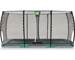 EXIT Allure Classic Trampoline 244x427cm - Inground - Ingraaftrampoline - Rechthoekig - Voor Kinderen - Groen