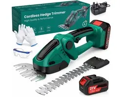 Twenty4seven® Sécateur à Haie Électrique avec Batterie - Lame à Buis & Lame à Gazon Incluses - Sécateur de Taille & Tondeuse à Gazon sans Fil