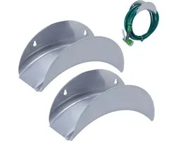 2x tuinslanghouder muur - voor 30 m 1/2" tuinslang - wandslanghouder - metaal