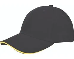 Casquette de Baseball Sandwich en Toile de Luxe Benza - Zwart/ Jaune