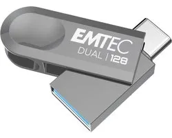 Emtec D280 Dual USB flash drive 128 GB USB Type-A / USB Type-C 3.2 Gen 1 (3.1 Gen 1) Zilver