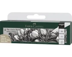 Faber Castell FC-167151 Tekenstift Faber-Castell Set Pitt Artist Pen Zwart En Wit