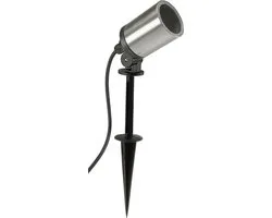 Lampadaire de jardin - Lampadaire IP44 - Lampadaire avec culot GU10 - Lampadaire d'extérieur avec prise de terre - Argent