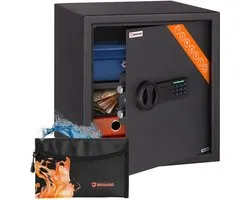Brihard - Safe Electronique Business - Coffre-fort 48L - Code Numérique et Etagère Amovible