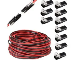 LED Draad Connectoren 10 stks 12 V 2 Pin 2 Way Laagspanning Draad Connectors Quick Splice Draad Bedrading Connector+20m 12V-24V 22 AWG LED draad
