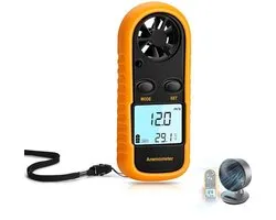 Anemometer - Handanemometer - Digitale windmeter - Windsnelheidsthermometer met digitaal LCD-scherm