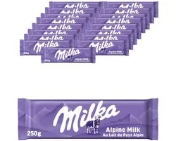 Milka Mmmax Chocolade Reep Alpenmelk - Doos 17 x 250g - Chocoladerepen en Tabletten - Voorraad - Verjaardag Cadeau Vrouw of Man - Geschenkset voor Man en Vrouw