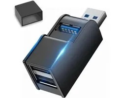 TRANSNECT USB Splitter 3 poorten - Compacte USB Hub 3.0 / 2.0 - Voor PC en Laptop - Zwart