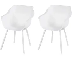 Hartman Sophie armchair tuinstoel met armleuning - Wit - set van 2 - wit element onderstel