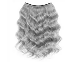 Extension de cheveux ondulée gris noir extensions femmes clip in rallonge de cheveux wavy perruque ombré gris look naturel clip weft