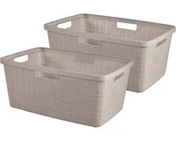 Curver Jute Wasmand - 46L - 2 pièces - Taupe