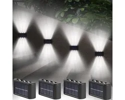 LightInTheBox 4PCS Solar Wall Light Outdoor Fence Lights On And Down Small Sunmailbox Lights Waterproof for Patio Garden Garage Front Door (White)