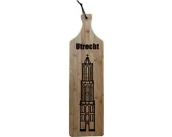 Borrelplank Utrecht - Domtoren - Bamboe hout - 17x63cm - Serveerplank