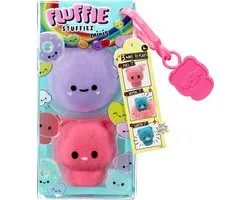 Fluffie Stuffiez Mini - Mix 4 - 7 cm - Paars en roze - Plukknuffel