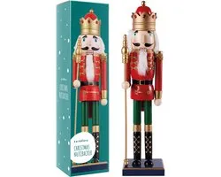THE TWIDDLERS XL Soldat Casse-Noisette de Noël en Bois avec Support, Groot 50 cm - Décoration de Noël Traditionnelle - Robuste et Qualité Premium