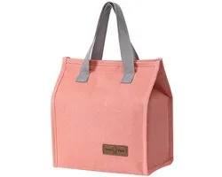 Sac à lunch isotherme réutilisable et étanche - Convient aux enfants, aux garçons et aux adultes - Idéal pour le travail, l'école et les voyages - 25,5 x 22,5 x 13 cm - Rose