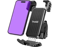 Buddi Tour Fiets Telefoonhouder | Support Smartphone Vélo | Support de téléphone | Universel | Rotatif | Ajustable | Robuste | Convient notamment pour E-Bike, Vélo de course et VTT | Noir
