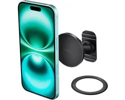 iOttie iTap 3 Flush Mount - Magnetische Telefoonhouder Auto Dashboard - Compatibel met MagSafe / Qi2 - Geleverd met Magnetische Ring Adapter - Zwart