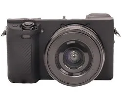 LISM-Sac pour appareil photo compatible avec Sony Alpha A6400, A6300 et A6100, en silicone souple - noir.