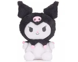 Kuromi (Zwart) Hello Kitty Fluffy Pluche Knuffel 30 cm - Speelgoed Knuffels voor Kinderen Meisjes - Kat Cat Kitten Plush Toy