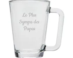Theeglas gegraveerd - 26cl - Le Plus Sympa des Papas