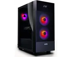 AMD Ryzen 5 6-Core RGB ELITE Game PC met Temperatuur Display - RX 9060XT 16GB - 32GB RAM - 1TB M2.0 NVME SSD - WIFI - Gamdias Aura GC5