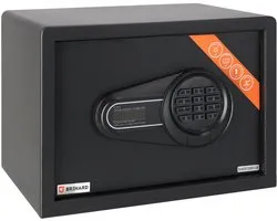 Brihard HOTEL SHELF E - coffre-fort hôtelier électronique - noir - avec écran LCD et serrure motorisée - 1 pièce - avec étagère amovible