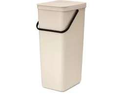 Brabantia Sort & Go Prullenbak - 40 l - Soft Beige