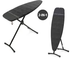 Table à repasser et à vapeur Brabantia D - 2 en 1 - Pour repassage horizontale et défroissage verticale - 135 x 45 CM - Denim Black