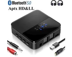 Bluetoolz® | BT-B 20 CE | Geen tot zeer geringe vertraging | High Res Audio Bluetooth 5.0 zender en ontvanger - met aptX-HD - Qualcomm CSR8675 MkII - Receiver Transmitter - 3.5MM Aux - optical in - optical uit - Bluetooth Adapter - Bluetooth via Aux