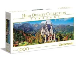 Clementoni - Panorama High Quality Collectie puzzel - Het kasteel Neuschwanstein - 1000 stukjes, puzzel volwassenen
