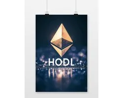 Ethereum Poster | HODL Poster | Tekst Poster | Cryptomunt Poster | Crypto Poster | Innovatie Poster | Financiën Poster | 50x70cm | Wanddecoratie | Muurposter | S5127WV | Geschikt om in te lijsten