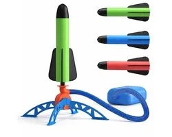 Tozy Jouets Rocket - Comprend 3 fusées - Jouet d' Jouets de plein air avec technologie de piège à pompe - Vole jusqu'à 10 mètres dans les airs - Perfect pour les fêtes d'enfants et les jeux de plein air