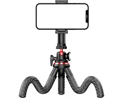 Trépied Octopus Flex - Support 2 en 1 pour smartphone et appareil photo - CO2 - Trépied flexible pour téléphone et appareil photo - Convient pour iPhone, Samsung, Huawei, Oppo, etc. - Zwart