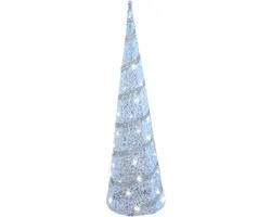 Gerimport Éclairage de Noël - Lampe LED pour sapin de Noël cône/pyramide - blanc - rotin/plastique - H79 cm