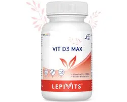 Vitamine D3 Max 3000IU | 60 plantaardige capsules | Optimale Immuniteit | Gezonde Spieren en Botten | Biobeschikbare Vitamine D Voorziening | Made in Belgium | LEPIVITS