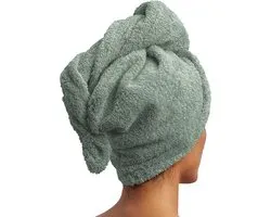 Yumeko haarhanddoek terry zeegroen - Hotelkwaliteit - Bio, eco & fairtrade