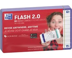 Oxford Flash 2.0 - Flashcards - Doublé - A7 - Bordure Violet - 80 Pièces