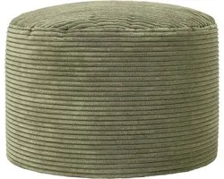 icon - Milano Poef - Ronde Zitzak Hocker - Ribfluweel - Saliegroen