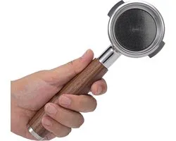 58mm Bottomless Portafilter voor E61 Group Head – Professionele Walnoot Naked Portafilter– Compatibel met Rocket, Lelit, Ascaso, Profitec, ECM, Flair 58 en meer