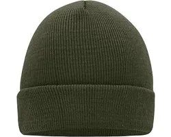 Myrtle Beach 'Knitted Cap' Beanie Olijfgroen