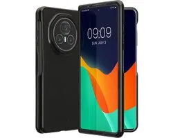 kwmobile Housse compatible avec HONOR Magic V3 - Housse 2 pièces noire - Simili cuir