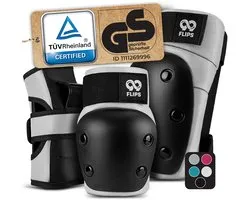 Ensemble de protection 99FLIPS pour adultes pour le roller en ligne et le skateboard - comprenant des genouillères, des protège-poignets et des coudières