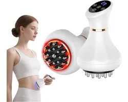 Lymfedrainagemassageapparaat - Handzaam apparaat voor verlichting van lymfoedeem en lipoedeem - Anti-cellulitismassageapparaat voor vrouwen, vermindert stretchmarks en cellulitis op de dijen en buik, verlichting van ischiaspijn