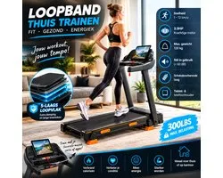 Tapis de course pour la maison – Tapis de course électrique – 3.0 HP – 1-12 km/h – Max. 120 kg – Absorbant les chocs – Support pour tablette et téléphone – Noir