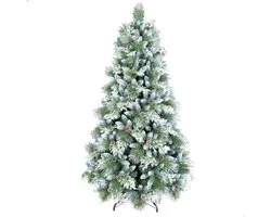 AG Kerstboom met verlichting & kerstversiering - Kunstkerstbomen - Sneeuw -210 cm - 1150 Takken - Zeer Dicht Takkenstelsel - 1 Taksoort - Eenvoudige Opbouw Zonder Gereedschap - Wit - Kunstkerstboom Net Echt - Volle Kerstboom
